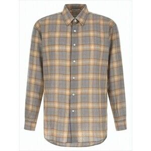 Auralee Soft Wool Long-Sleeve Plaid Shirt - NWT